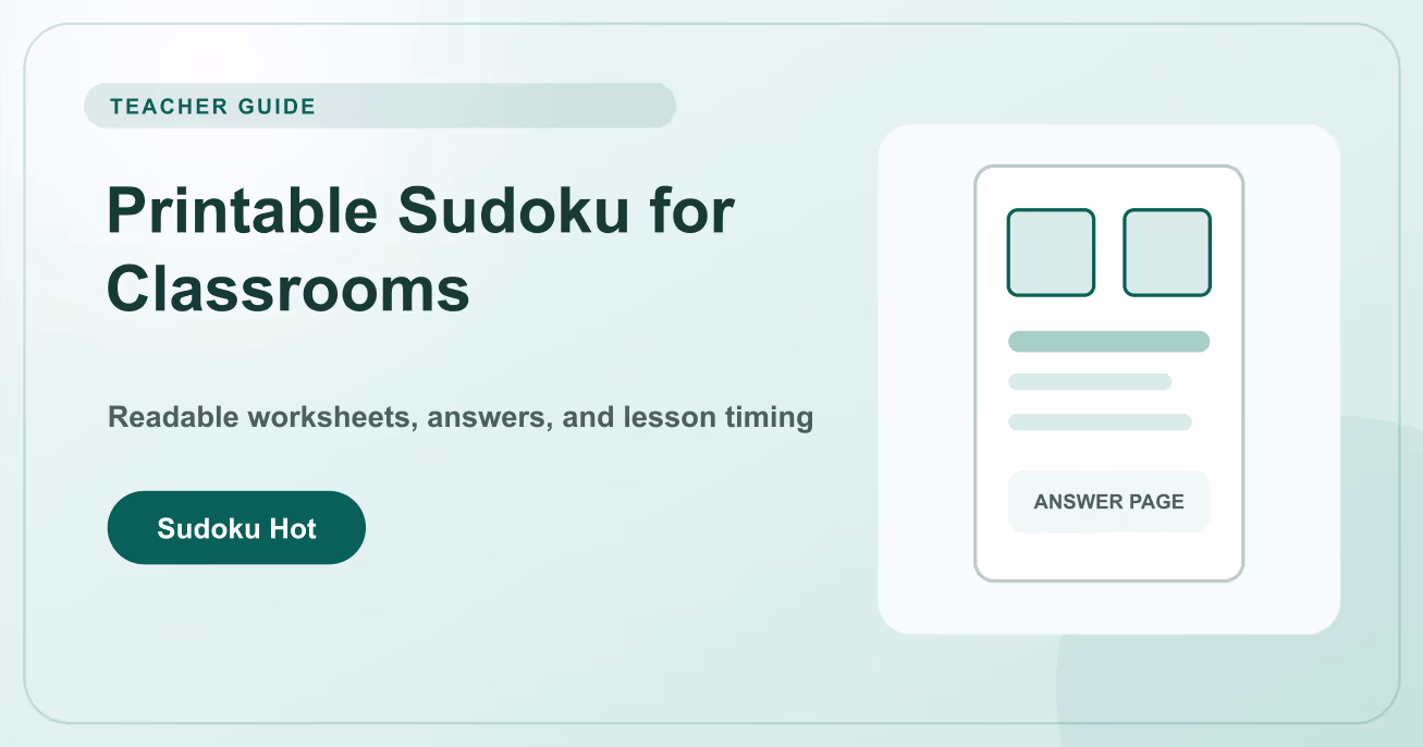 Printable Sudoku for Classrooms: A Teacher’s Guide